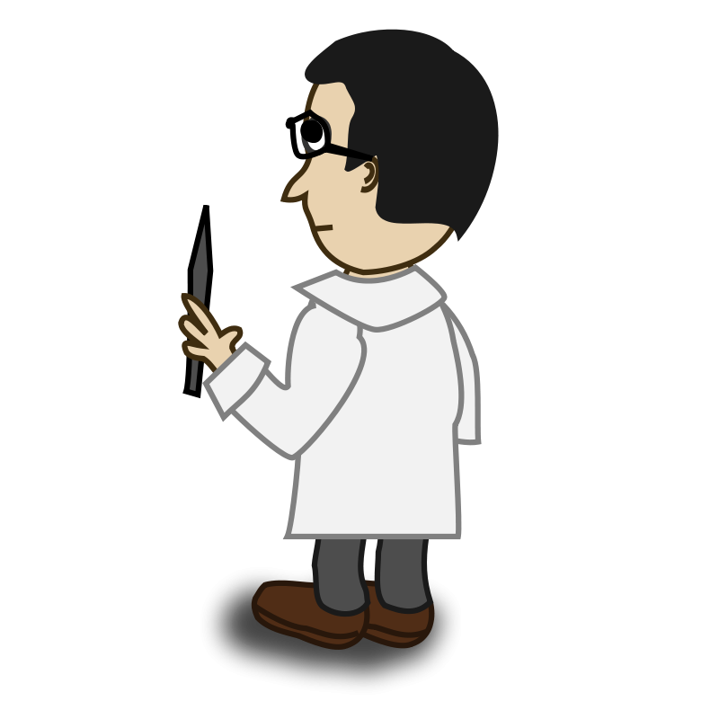 a scientist in a white coat
